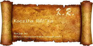 Kocziha Réka névjegykártya
