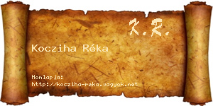 Kocziha Réka névjegykártya